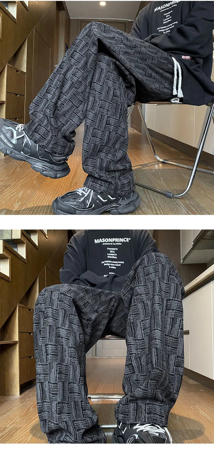 Corduroy Casual Pants For Men 2024 NEW Autumn Style American Fit Loose Fit Leg Sweatpants Personality trend Straight Leg Pants