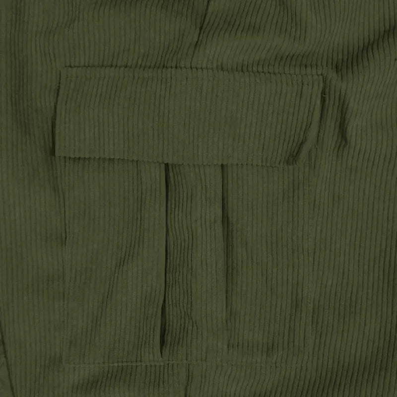 Men's Retro American Corduroy Casual Trousers 2025 Loose Fit Multi-Pocket Straight Leg for Comfortable Wear