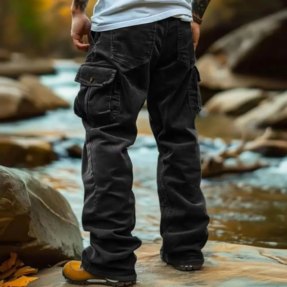 Corduroy Men Cargo Pants Casual Pants Men's Retro Loose Tooling Pants 3D Multi-pocket Casual Loose Trousers Cool Male Overalls