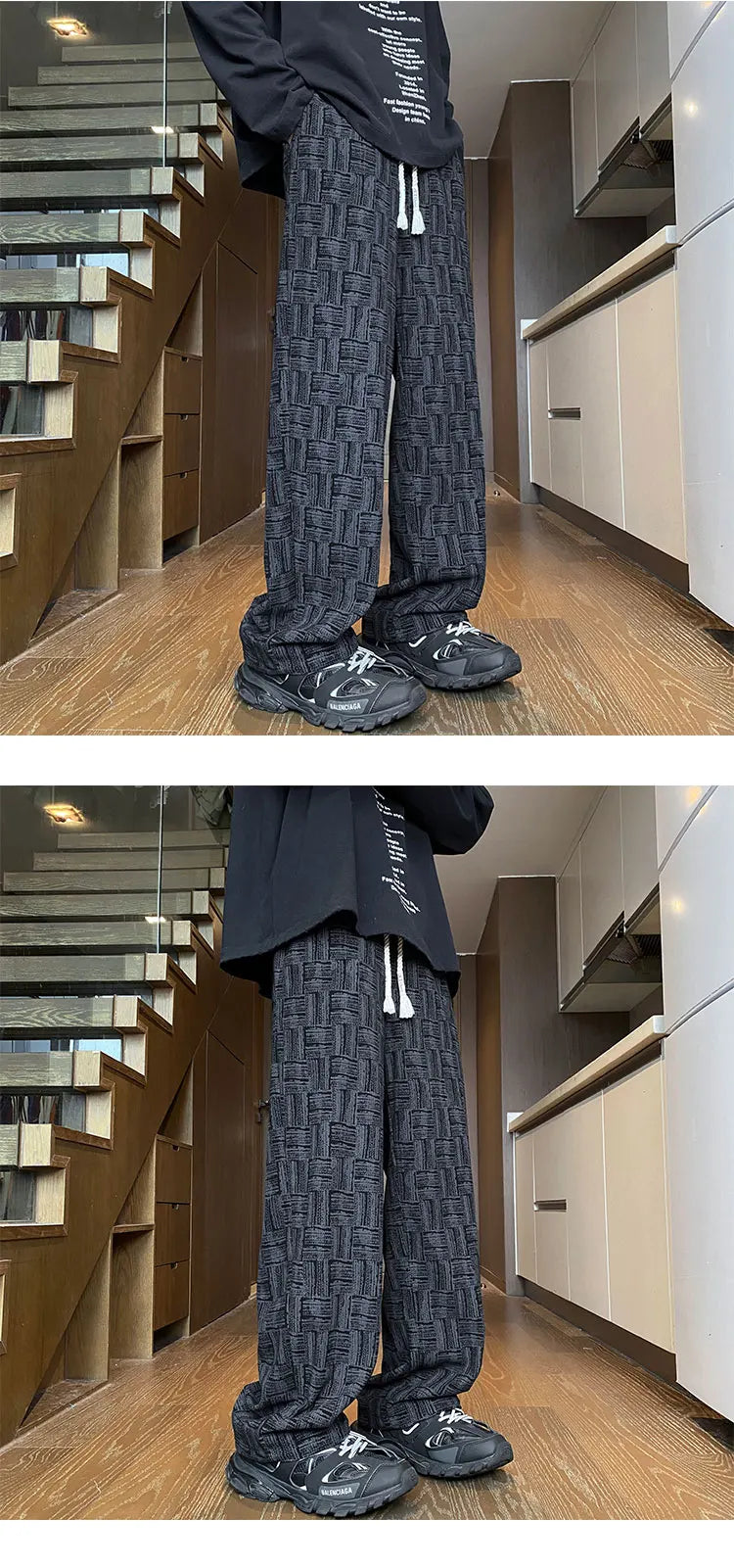 Corduroy Casual Pants For Men 2024 NEW Autumn Style American Fit Loose Fit Leg Sweatpants Personality trend Straight Leg Pants