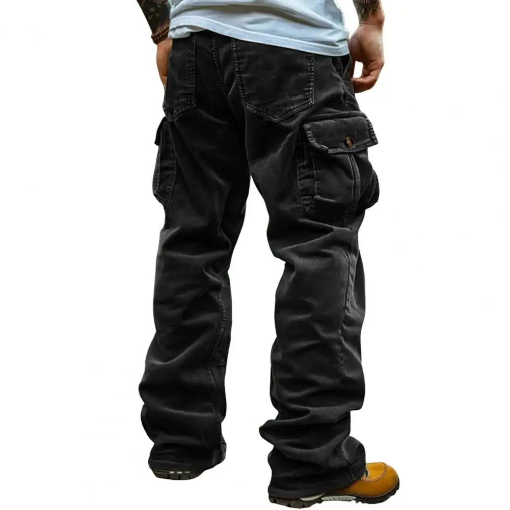 Corduroy Men Cargo Pants Casual Pants Men's Retro Loose Tooling Pants 3D Multi-pocket Casual Loose Trousers Cool Male Overalls