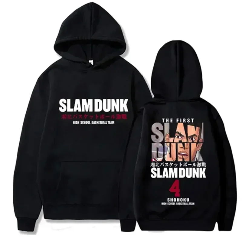 Anime Slam Dunk Hoodies Casual Com Capuz Streetwear Hip Hop Moletons Sakuragi Hanamichi Print Tops Plussize