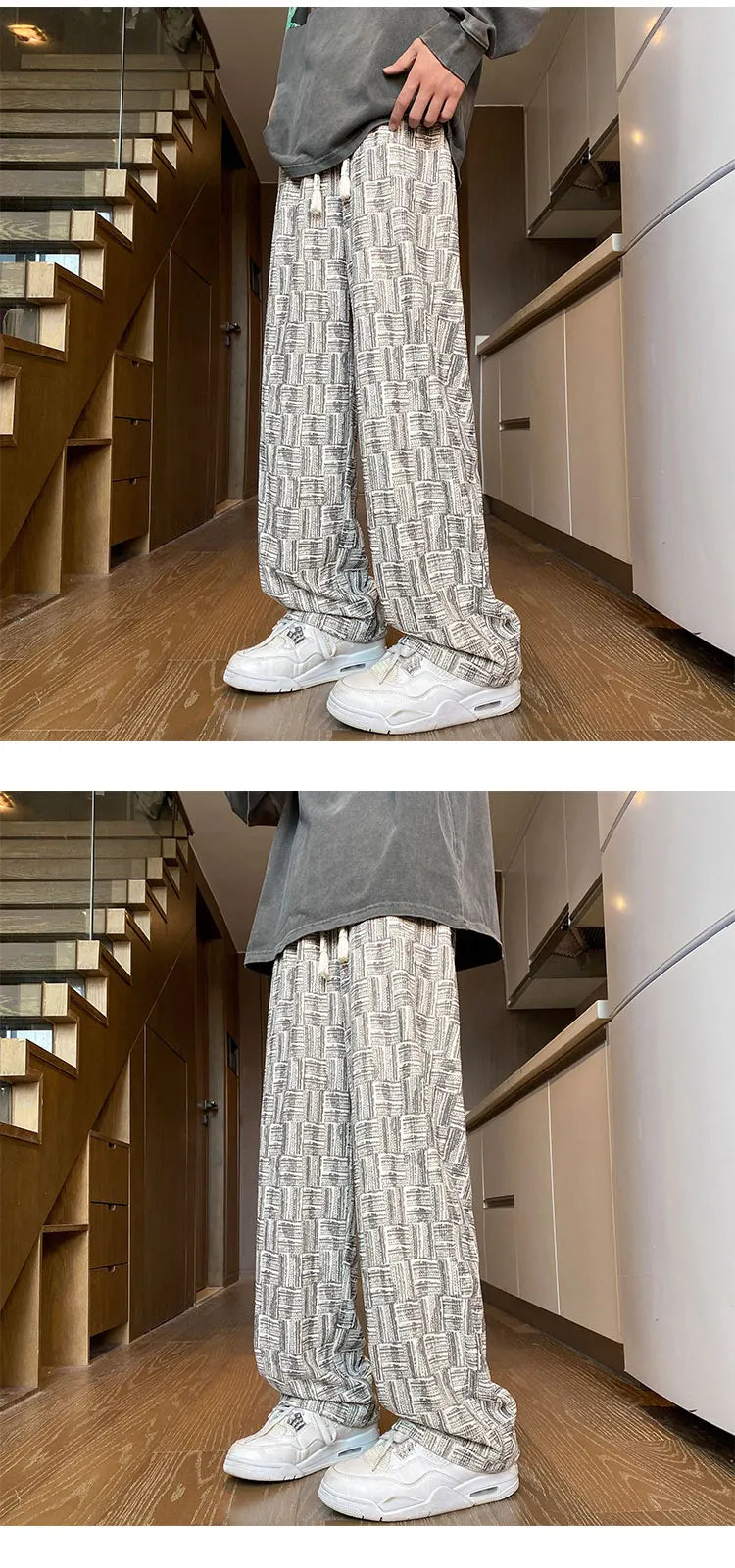Corduroy Casual Pants For Men 2024 NEW Autumn Style American Fit Loose Fit Leg Sweatpants Personality trend Straight Leg Pants