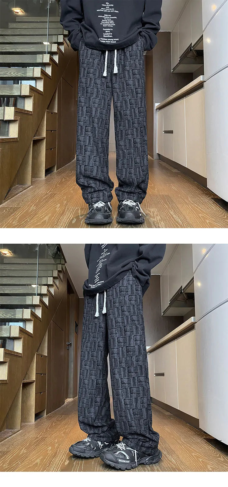 Corduroy Casual Pants For Men 2024 NEW Autumn Style American Fit Loose Fit Leg Sweatpants Personality trend Straight Leg Pants