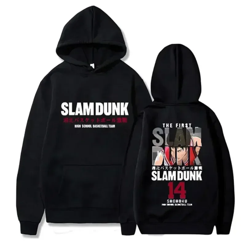 Anime Slam Dunk Hoodies Casual Com Capuz Streetwear Hip Hop Moletons Sakuragi Hanamichi Print Tops Plussize