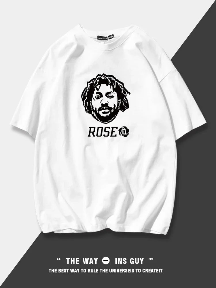Ross American Basketball Training Wear,sports T-shirt,men's Trendy Brand,loose Pure Cotton Short-sleeved Summer Half-sleeved Top