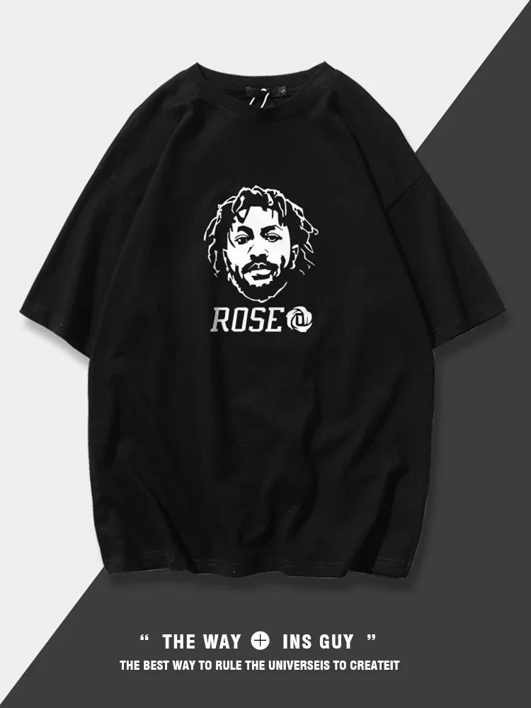 Ross American Basketball Training Wear,sports T-shirt,men's Trendy Brand,loose Pure Cotton Short-sleeved Summer Half-sleeved Top
