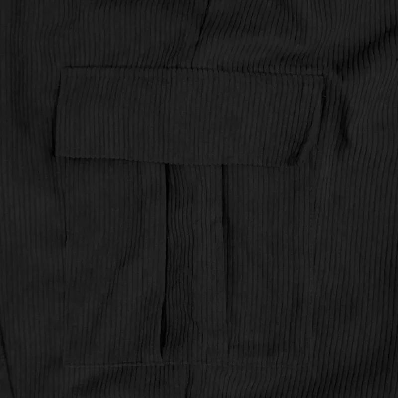 Men's Retro American Corduroy Casual Trousers 2025 Loose Fit Multi-Pocket Straight Leg for Comfortable Wear
