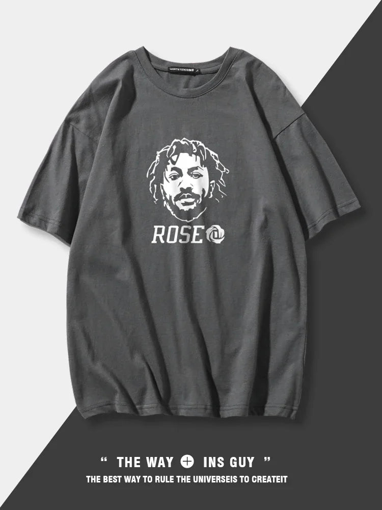 Ross American Basketball Training Wear,sports T-shirt,men's Trendy Brand,loose Pure Cotton Short-sleeved Summer Half-sleeved Top