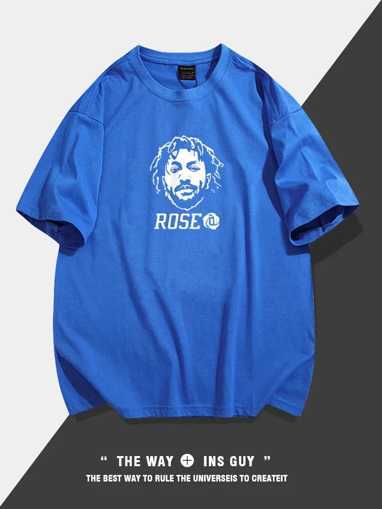 Ross American Basketball Training Wear,sports T-shirt,men's Trendy Brand,loose Pure Cotton Short-sleeved Summer Half-sleeved Top