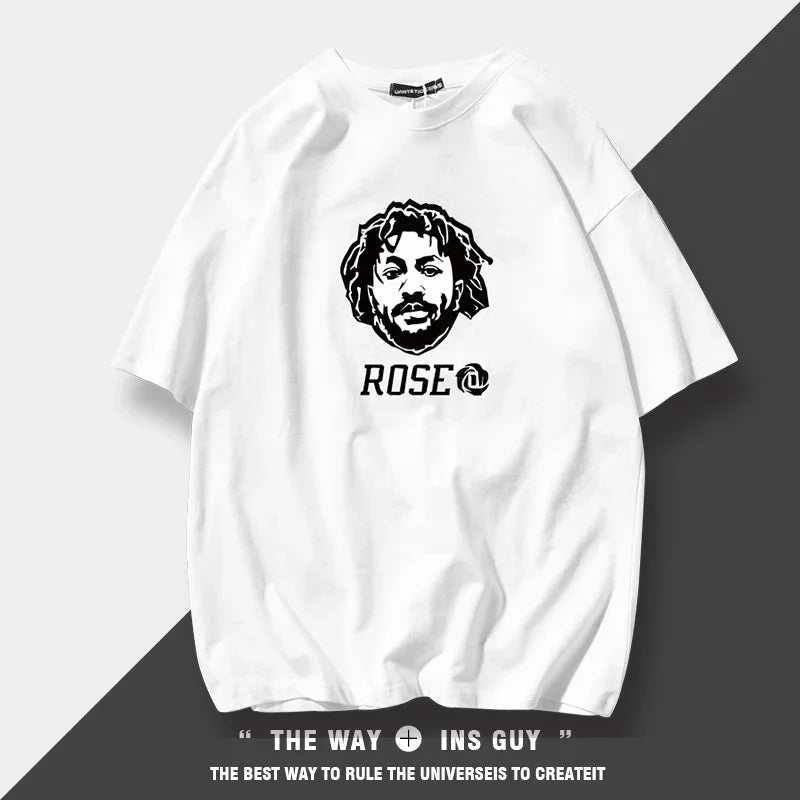 Ross American Basketball Training Wear,sports T-shirt,men's Trendy Brand,loose Pure Cotton Short-sleeved Summer Half-sleeved Top